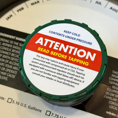 ATTENTION: Read Before Tapping Keg Cap Stickers (2.25") – Pack of 50