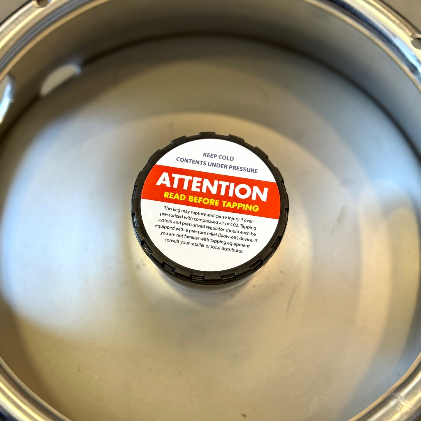 ATTENTION: Read Before Tapping Keg Cap Stickers (2.25") – Pack of 50