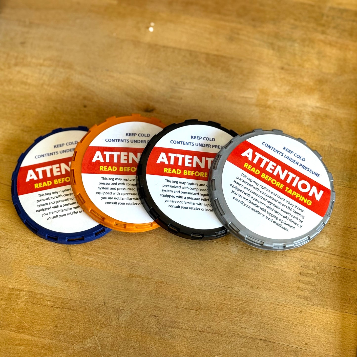 ATTENTION: Read Before Tapping Keg Cap Stickers (2.25") – Pack of 50