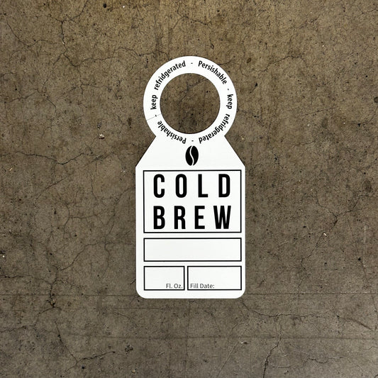 Cold Brew Coffee Black and White Growler Tags