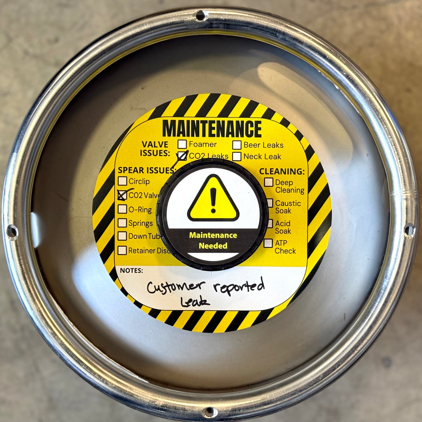 MAINTENANCE NEEDED Keg Cap Stickers (2.25") – Pack of 50